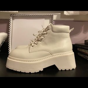 Steve Madden Off-White Platform Combat Boots